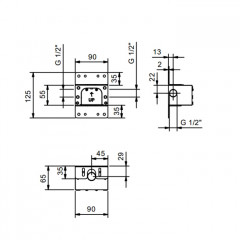 FANTINI ACQUAFIT Встраиваемая часть настенного верхнего душа