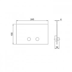 Fantini Кнопка смыва, сочетается с GEBERIT SIGMA8, SIGMA12, нерж матовая сталь