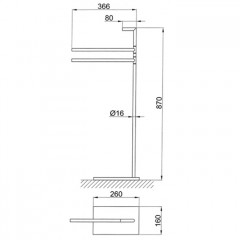 Fantini Young Нержавеющая Сталь Напольная стойка с полотенцедержателями 366мм, цвет: матовая натуральная сталь