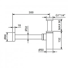 FANTINI Сифон для раковины и биде, цвет Matt Gun Metal PVD