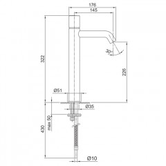 Fantini Nostromo Смеситель для раковины, 1 отв., без донного клапана, излив 145мм, цвет: хром