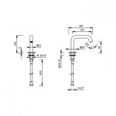 Fantini Nostromo Излив смесителя для раковины, цвет:Черный матовый