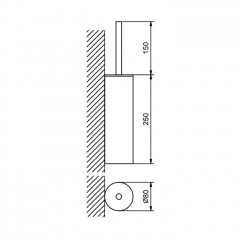 Fantini Young Ершик подвесной, с контейнером, цвет Matt Gun Metal PVD/белая керамика