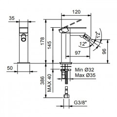 Fantini Mint Смеситель для биде, 1 отв., без донного клапана, цвет: нержавеющая сталь