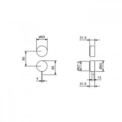FANTINI AF/21 Встраиваемый смеситель для душа на 2 потока, цвет Matt Gun Metal PVD (без внутренней части)