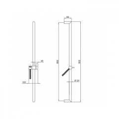 FANTINI NOSTROMO Душевая штанга, гибкий шланг 150 см ПВХ, без ручной лейки, отделка Матовая натуральная сталь