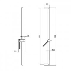 Fantini Душевая штанга , без ручной лейки, шланг 150см,крепление, цвет Matt Copper PVD