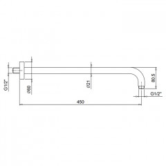 Fantini AF/21 Кронштейн для верхнего душа 45см, цвет: хром
