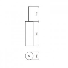 FANTINI YOUNG Ершик для унитаза, напольный, цвет черный матовый
