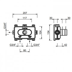 FANTINI Встраиваемая часть термостатического смесителя для душа