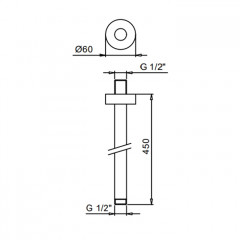 FANTINI Держатель верхнего душа 450 мм., потолочный монтаж, цвет Золото плюс