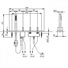 Fantini AK/25 Смеситель на борт ванны, 4 отв., без излива, цвет: Matt Gun Metal PVD