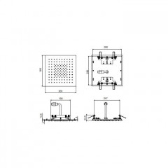 FANTINI ACQUAFIT Верхний душ 300х300 мм., встраиваемый в потолок, цвет Matt British Gold PVD