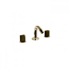 Fantini Venezia Смеситель для биде, 3 отв., с донным клапаном, излив 120мм, цвет: Matt British Gold PVD