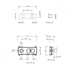 FANTINI MARE Смеситель для душа настенный встраиваемый, термостатический, с переключателем на 2 положения, внешняя часть, цвет белый матовый