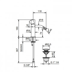 Fantini NOSTROMO SMALL Смесители для биде на 1 отверстие , цвет: черный матовый
