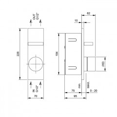 Fantini AK/25 Встраиваемый смеситель для душа (наружная часть) цвет: Matt Gun Metal PVD