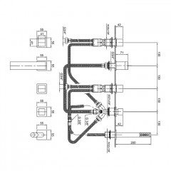 FANTINI MINT Смеситель на борт ванны на 5 отверстий, с ручн душем, цвет черный матовый