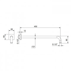 FANTINI MINT Кронштейн для душевой лейки 45 см, цвет хром