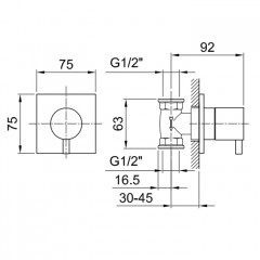 Fantini Внутренняя часть запорного вентиля, 1/2"