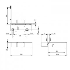 Fantini AK/25 Смеситель из стены для раковины (наружная часть) цвет: )Matt Gun Metal PVD