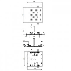 FANTINI ACQUAFIT Верхний душ 300х300 мм., встраиваемый в потолок, цвет Матовая натуральная сталь