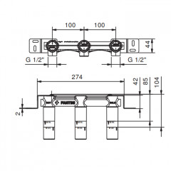 Fantini Внутренняя часть смесителя для раковины, 1/2"