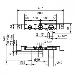 Fantini Внутренняя часть смесителя для душа, переключатель на 2 источника, 1/2"