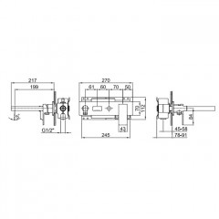 Fantini Внутренняя часть смесителя для ванны, переключатель на 2 источника, 1/2"