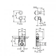Fantini Lame Смеситель для душа, встраиваемый , перекл на 3 потока, цвет черный матовый
