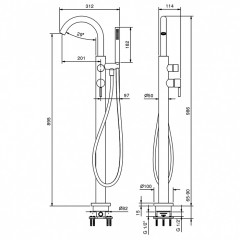 FANTINI Встраиваемая часть напольного смесителя для ванны (со СКЛАДА продаем со смесителем!)