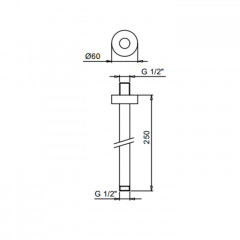 Fantini Кронштейн с потолка для душевой лейки 25 см, цвет: хром