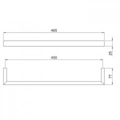 Fantini Linea Полотенцедержатель 450мм, цвет: Matt Gun Metal PVD