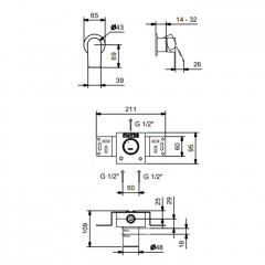 Fantini MYO Встраиваемый Смесители для душа наружная часть, на 1 источник, цвет: хром
