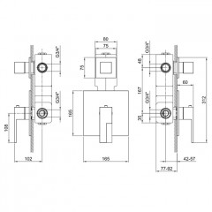 Fantini AR/38 Встраиваемый термостат для душа на 1 источник, 3/4", (без ручки, наружняя часть), цвет: хром