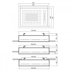 Fantini Acquafit Верхний душ 50 х35 см двойной дождь, поток, светодиоды, хромотерапия,цвет золото плюс