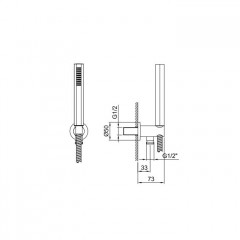 Fantini Venezia Душевой набор: ручная лейка VENEZIA, шланг 150 см, держатель для ручной лейки, цвет: Matt British Gold PVD