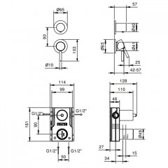 Fantini NO 5002G481B NOSTROMO Встраиваемый Смесители для душа наружная часть, цвет: Matt British Gold PVD