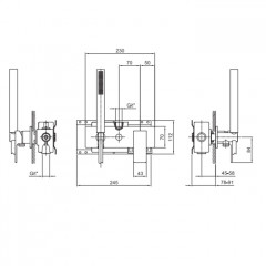Fantini Внутренняя часть смесителя для душа, переключатель на 2 источника, 1/2"