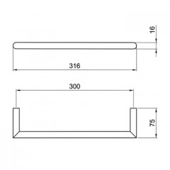 Fantini Young Нержавеющая Сталь Полотенцедержатель 300мм, цвет: матовая натуральная сталь