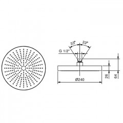 Fantini Venezia Верхний душ, D240мм, нерж. сталь, цвет: Matt Copper PVD