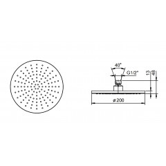 Fantini Верхний душ, диаметром 200 мм, хром