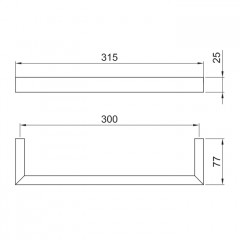 Fantini Linea Полотенцедержатель 300мм, цвет: черный матовый