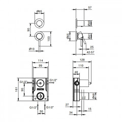 Fantini NOSTROMO Встраиваемый Смесители для душа наружная часть, цвет: черный матовый