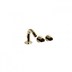 Fantini Venezia Смеситель для биде, 1 отв., с донным клапаном, излив 120мм, цвет: Matt British Gold PVD