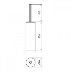 Fantini Venezia Ершик для унитаза, настенный, цвет Nickel PVD