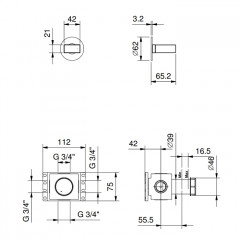 FANTINI VENEZIA Запорный вентиль, без ручки, внешняя часть, цвет хром