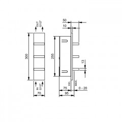 Fantini AK/25 Смеситель для душа, встраиваемый, на 2 источника, без излива, (наружняя часть), цвет: Matt Gun Metal PVD