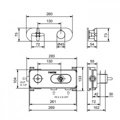 Fantini Icona Classic Термостатический встраиваемый смеситель для душа, 3/4'', цвет черный матовый