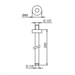 Fantini Nostromo Кронштейн для душевой лейки 25 см, цвет: Золото плюс